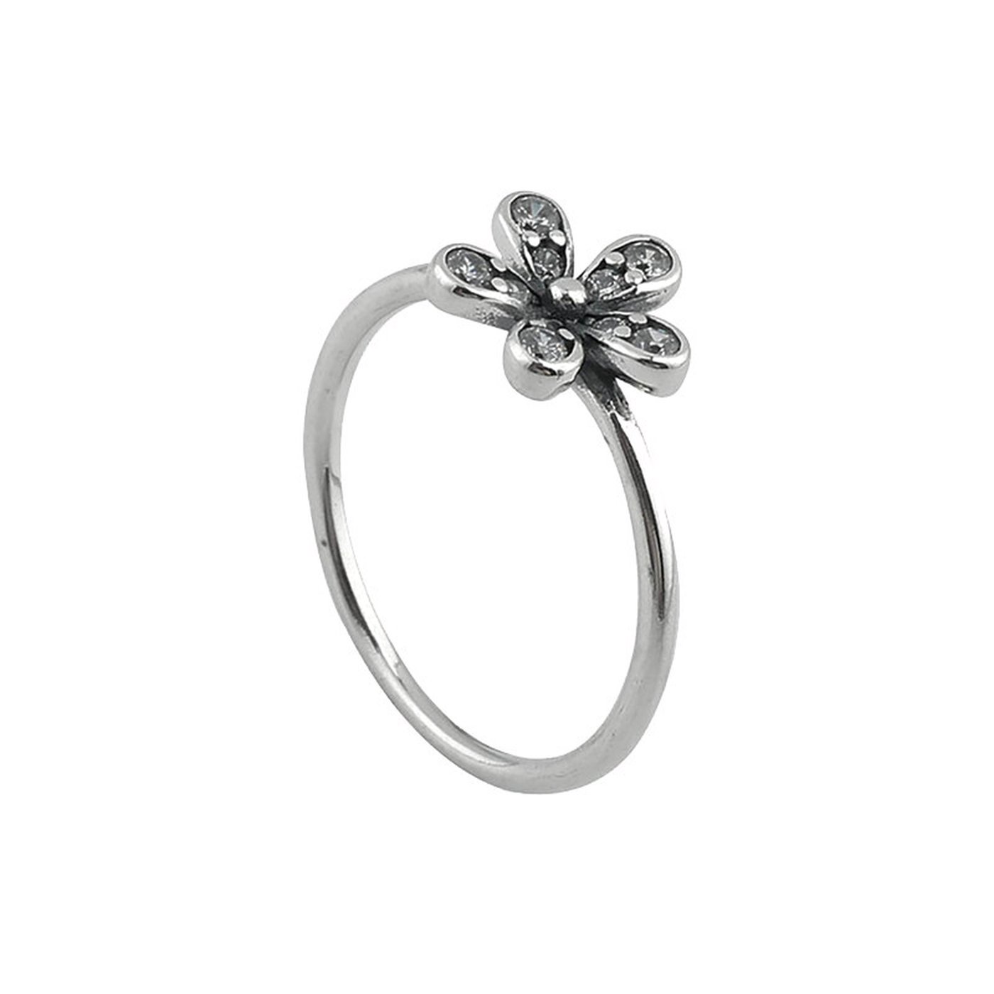 Luxury ring with a flower and zirconias