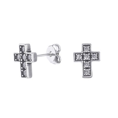 Boucles d\'oreilles épingle Delicate avec croix