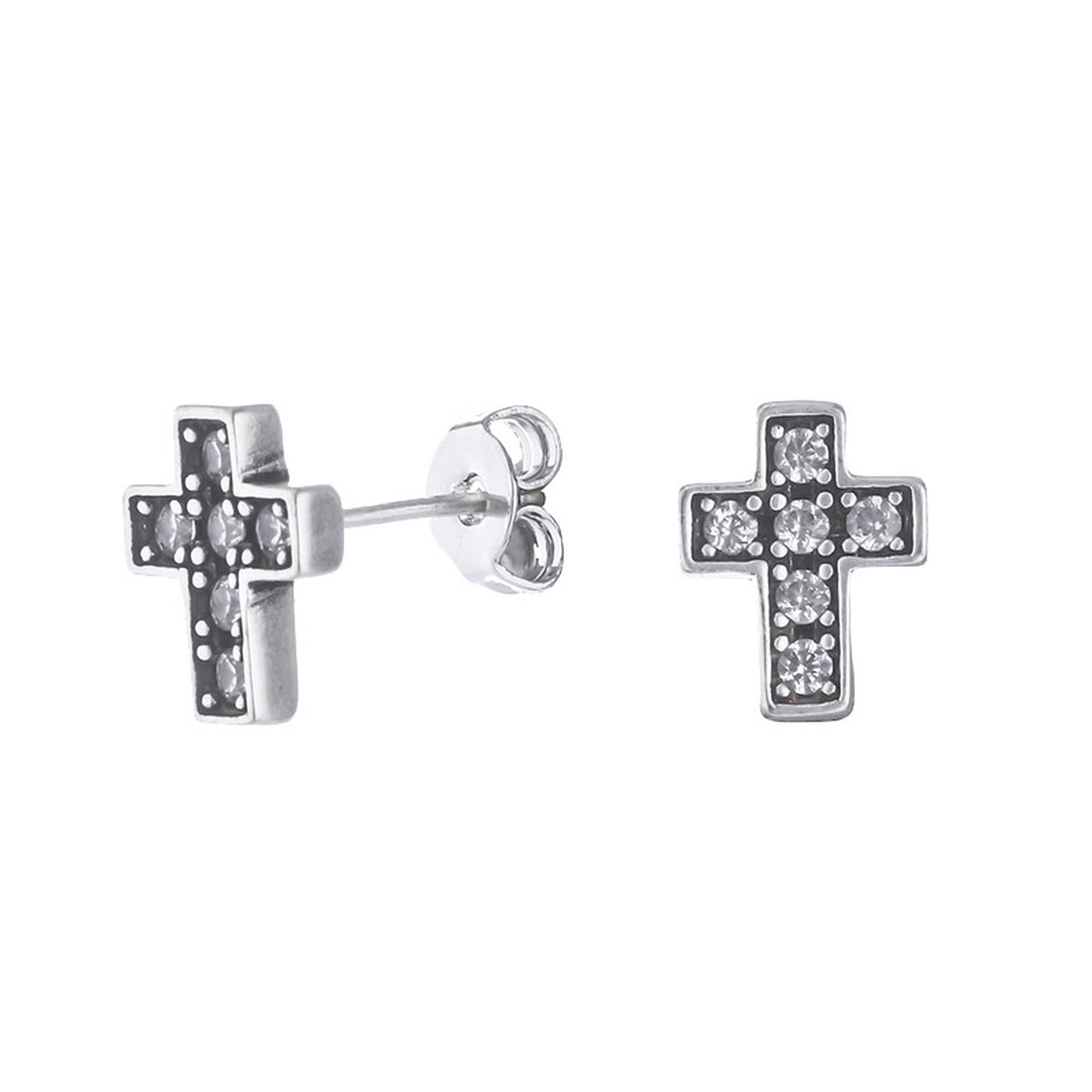 Delicate spike earrings with cross