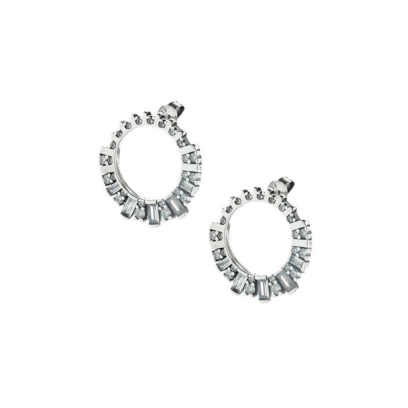 Luxury medium round spike earrings