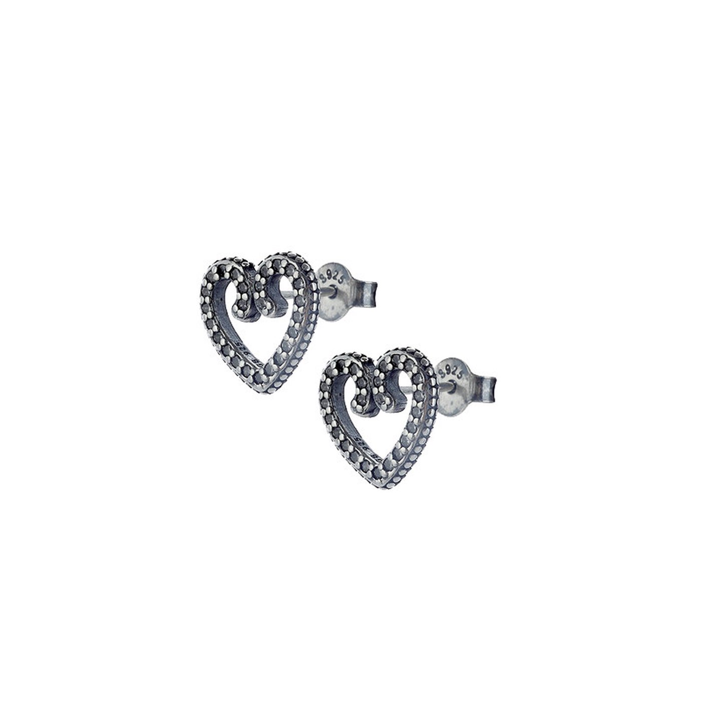 Luxury spike earrings with medium heart