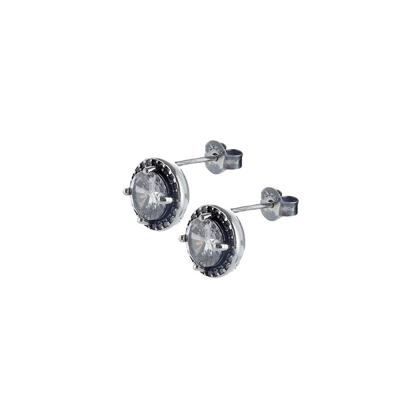 Luxury spike earrings with round zirconia