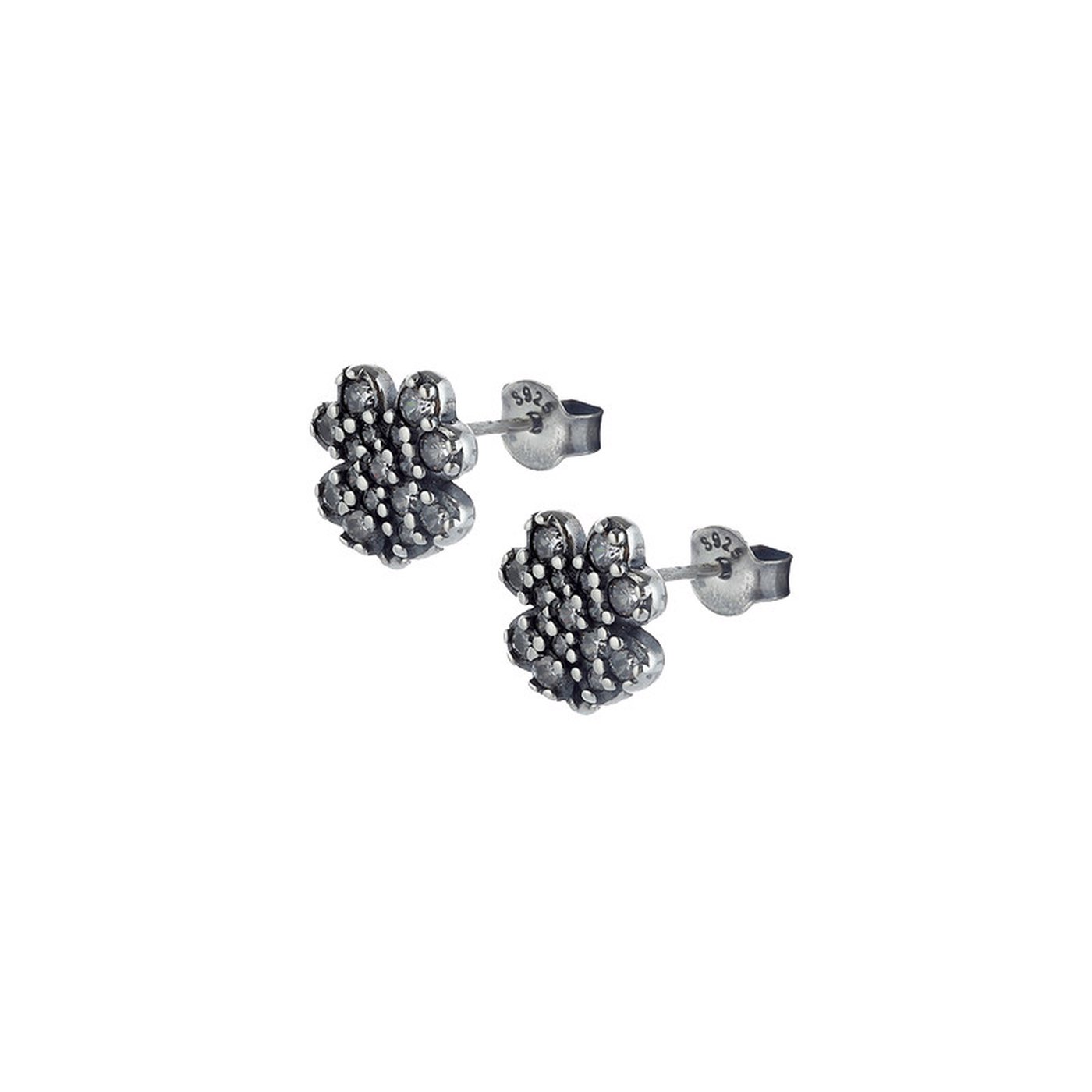 Luxury spike earrings with flower and diamonds